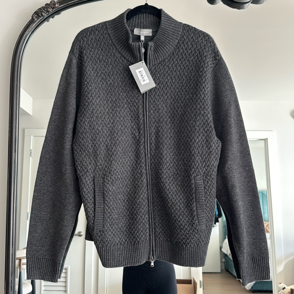 Neiman Marcus Cashmere Zip Up Sweater